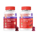 SmartyPants Sleep Gummies Ensemble familial: Soutien de sommeil pour adultes et enfants avec la mélatonine – sans drogue, sans habit formant, aromatisé aux fruits, 60 comtes (paquet de 2)
