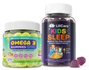 Enfants Omega-3 Gommies 1 Pack, Gommies de sommeil pour enfants - Magnésium Glycinat 2pack