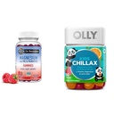 Jardin de la vie Magnésium Gommies pour le stress et le sommeil + OLLY Enfants Magnésium Gommies pour le calme, 60 + 50 Compte