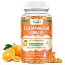 Magnésium Glycinat Gommies pour enfants: Supplément de magnésium calme pour enfants et adultes avec citrate de zinc, GABA, Camomille, Vitamine B6 & C - Sommeil, Relaxation et Focus, Orange Flavor 60 Comte