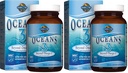 Garden of Life Oceans 3 Beyond Omega-3 avec OmegaXanthin, EPA, Suppléments DHA, Huile de poisson avec 1200 mg Omega 3, Astaxanthin et extrait d'algues brunes - 60 Softgels, (paquet de 2)
