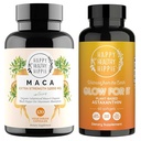 Happy Healthy Hippie Glow pour lui Astaxanthin Supplément et racine de maca biologique