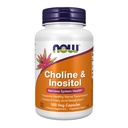 MAINTENANT Aliments suppléments, Choline et Inositol 500 mg, transmission nerveuse saine*, santé du système nerveux*, 100 gélules