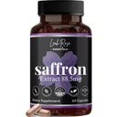 Supplément de safran 88,5mg de support de l'humeur, du focus et du stress 60 capsules d'extrait de safran Premium fabriquées aux États-Unis