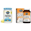 Jardin de la vie Poudre de protéines Vegan Vanilla biologique 22g - Code vitamine Vitamine C 120 capsules