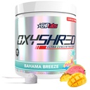 EHP Labs OxyShred Pre Workout Powder - Preworkout Powder with L Glutamine & acétyl L Carnitine, Energy Boost Drink - Bahama Breeze/Beach, 60 portions