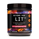 BEYOND RAW LIT V2 Clinical Strength Pre Workout Powder, frappe plus dur, pompes plus grandes, caféine, L-Citrulline, créatine, pastèque, 30 portions
