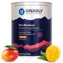 Nutrition Gnarly Poudre naturelle pré-entraînement, Mangue – NSF Contenu certifié, Endurance et récupération – Pré-entraînement végétalien, Nutrition sportive – Mangue avec caféine, 14,82 oz