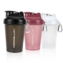 Bouteilles de shaker 3 packs pour mélanges de protéines, Bouteille de shaker 17 oz avec poignée, Gym tasses de shaker avec boule de mélange pour préentraînement, sans BPA et lave-vaisselle sans danger (noir, blanc, rose)