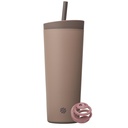 BlenderBottle 2-en-1 Tumbler en acier inoxydable isolant, pince antidérapante, paille, BlenderBall, sans BPA, pour les shakes protéiques, smoothies, et pré-entraînement, 24 oz, brun (Cocoa)