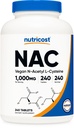 Nutricost N-acétyl L-Cysteine (NAC) 1000 mg, 240 comprimés végétaliens - Sans OGM, sans gluten, supplément végétarien