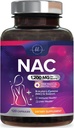 Supplément NAC - 1200mg par portion N-acétyl-L-Cysteine – Support immunitaire d'absorption optimale avec des antioxydants puissants - Support respiratoire et de santé du foie - Sans gluten, mis en bouteille aux États-Unis - 120 Capsules