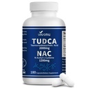 VivoNu TUDCA 2000mg + NAC 1200mg Gélules complexes de supplément, puissant sel de bile TUDCA + N acétyl Cystéine, suppléments antioxydants pour le foie et le poumon et la vésicule biliaire, digestion - 180 capsules