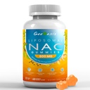 Gommies NAC liposomiques 600mg, supplément N-acétyl Cystéine pour les enfants et les adultes, avec curcuma, gingembre, poivre noir, immunitaire, foie et soutien pulmonaire, antioxydant, saveur d'ananas sans sucre, 60comptes