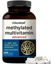 Multivitamines méthylées pour les hommes et les femmes, 240 capsules, 27-en-1 Formule avec complexe de vitamines B, C, D3, K2, NAD, NAC, CoQ10, Resvératrol, Magnésium, Zinc et plus.