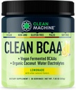 Clean BCAA - 2:1:1 Alimentation d'origine BCAAs Poudre et eau de noix de coco Electrolytes Récupération et supplément d'énergie Amino - Récompenses Vegan Amino Acid Supplément - 30 portions - Cimonade