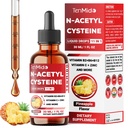 11in1 Supplément Nac N-acétyl Cystéine gouttes liquides avec Quercetin, B-Complex, Sélénium, Glutathion, Bromelain, Thistle de lait et plus - 30ml 1 Fl Oz