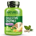 NATURELO Enzymes digestifs - Support plein spectre avec un mélange large de 15 Enzymes Plus Ginger - 90 Capsules Vegan