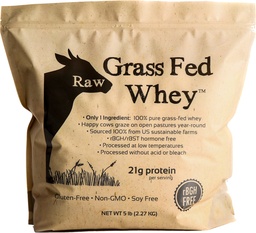 Poudre de protéines de lactosérum, non aromatisée – 1 ingrédient, pas d'additifs ou de charges, non dénaturé, fabriqué aux États-Unis, 5 lb