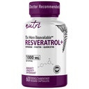 Nutri Resveratrol Supplement 1000mg Ultra High Purity Trans-Resveratrol - 15x More Bioavailable with Liposomal Quercetin and Fisetin - Antioxidant, Longevity, Organic Piperine - 60 Vegan Capsules