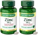 NatureS Bounty Zinc 50mg,Immune Support et Supplément Antioxydant,Promotion de la santé de la peau,1 Caplet par jour,Sans gluten,250 Caplets végétariens,(Pack de 2)