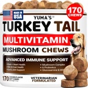 Turkey Tail Mushroom for Dogs - 170 Count - Mushroom Chews for Dogs Lipoma Lumps and Bumps - Immune Health, Digestive, Skin, Energy, Joint Vitamin Support Guard Buddy - Multivitamin Supplement
