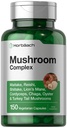 Horbäach Mushroom Complex Capsules | 150 Count | Reishi, Chaga, Lions Mane, Cordyceps, Maitake, Shiitake, Oyster and Turkey | Non-GMO & Gluten Free Supplement