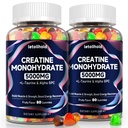 Gommies monohydratées de créatine 5g pour les femmes et les hommes - Gommies de créatine pour les femmes Pré-entraînement Chewables avec L-Taurine & Alpha GPC, Constructeur de muscles sans sucre, Boost énergétique, Vegan Non-OGM (160 comte)