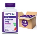 Natrol Dissolve rapide Melatonin 10 mg, Suppléments de mélatonine pour le sommeil reposant, Soutien du sommeil pour les adultes, 100 comprimés de mélatonine aromatisés aux fraises, jusqu'à 100 jours