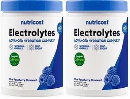 Nutricost Electrolyte Complex Powder (60 Servings, Blue Raspberry) - Hydration Supplement Drink Mix with Vitamins and Minerals (Pack of 2)