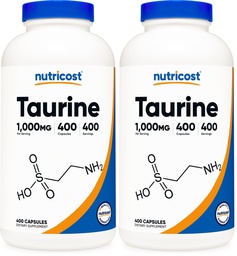 Nutricost Taurine 1000mg, 400 Capsules (Pack of 2)