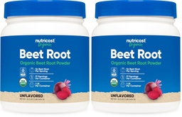 Nutricost Organic Beet Root Powder 1 LB - Vegan, Superfood, Certified USDA Organic (Pack of 2)