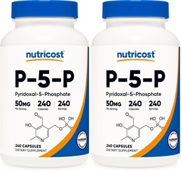 Nutricost P5P Vitamin B6 Supplement 50mg, 240 Capsules (Pyridoxal-5-Phosphate) - Vegetarian Friendly, Non-GMO, Gluten Free (Pack of 2)