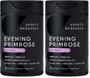 Sports Research Evening Primrose Oil (500mg) Cold-Pressed with No fillers or Artificial Ingredients, Non-GMO Tested - Gluten & Soy Free (240 Liquid Softgels) (Pack of 2)