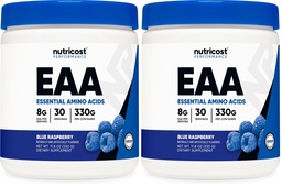Nutricost EAA Powder 30 Servings (Blue Raspberry) - Essential Amino Acids - Non-GMO, Gluten Free, Vegetarian Friendly (Pack of 2)