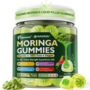 Moringa Gummies 1000mg for Women & Men Sugar-Free, 13-in-1 Superfood with Turmeric, Ashwagandha, Trans-Resveratrol, VB12 D3, Pure Moringa Leaf Supplement for Energy, Immune, Skin,Antioxidant, 60 Chews