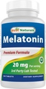 Meilleurs naturels Melatonin 20mg 240 comprimés - sans médicament pendant la nuit aide au sommeil - sans OGM et sans gluten