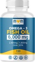 Huile de poisson Omega 3 avec maximum EPA DHA - Supporte cerveau, foie, coeur et immunité - Fabriqué aux États-Unis - 150 Softgels