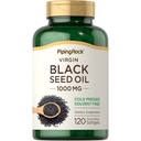 Pipeping Rock Black Seed Oil Softgel Capsules de 1000mg de 120 Pills de Nigella Sativa, sans solvant, sans OGM, sans gluten