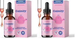 JoySpring Calmify Magnesium Glycinate for Kids | Liquid Magnesium with L-Theanine Supplement | Chamomile Extract & Passion Flower Extract | Sugar-Free Calm Drops | 1 fl oz (30 Servings) (Pack of 2)