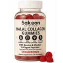 Sakoon nutrition Halal Certified Collagen Peptides Gummies | (Type I, II & III) Collagen Gummies for Women & Men | 90 Naturally Flavoured Strawberry Gummy to Support Hair, Skin, Joints & Nails | USA