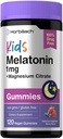 Horbaach Kids Melatonin & Magnesium | 120 Vegan Gummies | Berry Flavor | 100% Drug Free | Non-GMO and Gluten Free