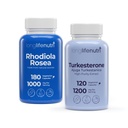 LongLifeNutri Rhodiola Rosea 500 mg & Turkesterone 1200 mg Bundle – 180 & 120 Veg Capsules, 3 & 2 Month Supply, Mental Clarity, Strength & Recovery Support, Non-GMO, Made in USA