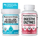 CHOIX de médecin Groupe avancé de santé Gut : 60 milliards de probiotiques 30ct + enzymes digestives 60ct pour la santé digestive, Gut, et immunitaire Soutiens de santé Constipation occasionnelle, diarrhée, gaz et ballonnement