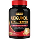 DRFOSTER Coq10 Ubiquinol 200mg, Coq10 200mg Softgels, Max Absorption Ubiquinol avec vitamine E et PQQ et poivre noir, puissant antioxydant, 120 Softgels