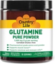 Country Life Glutamine Pure Poudre - 5000mg L-Glutamine - Tissu musculaire, Gut Health, Immune Support - Certifié sans gluten - Idéal avant/après l'entraînement Acid Amino Supplément, 55 portions, 9,7oz