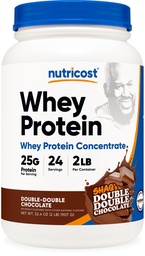 Nutricost Whey Protein Concentrate Powder (Shaq's Double Double Chocolate) 2LBS - 25g Protein, GMO-Free, Gluten-Free