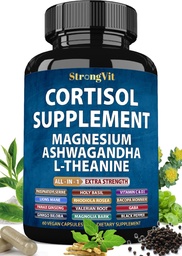 StrongVit Cortisol Supplement for Women and Men with Magnesium - 60 Caps