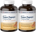 American Health Super Papaya Enzyme Plus Comprimés à croquer, naturel Papaya Flavor - Promote la digestion et l'absorption des nutriments, contient de la papaine et d'autres enzymes - 360 Compte - Pack de 2
