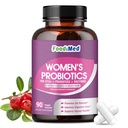 Probiotiques pour les femmes santé digestive, 70 milliards UFC femmes probiotiques avec enzymes digestives et prébiotiques et canneberge pour Gut, immunitaire et urine bilan de tract, libération retardée, 90 capsules de légumes